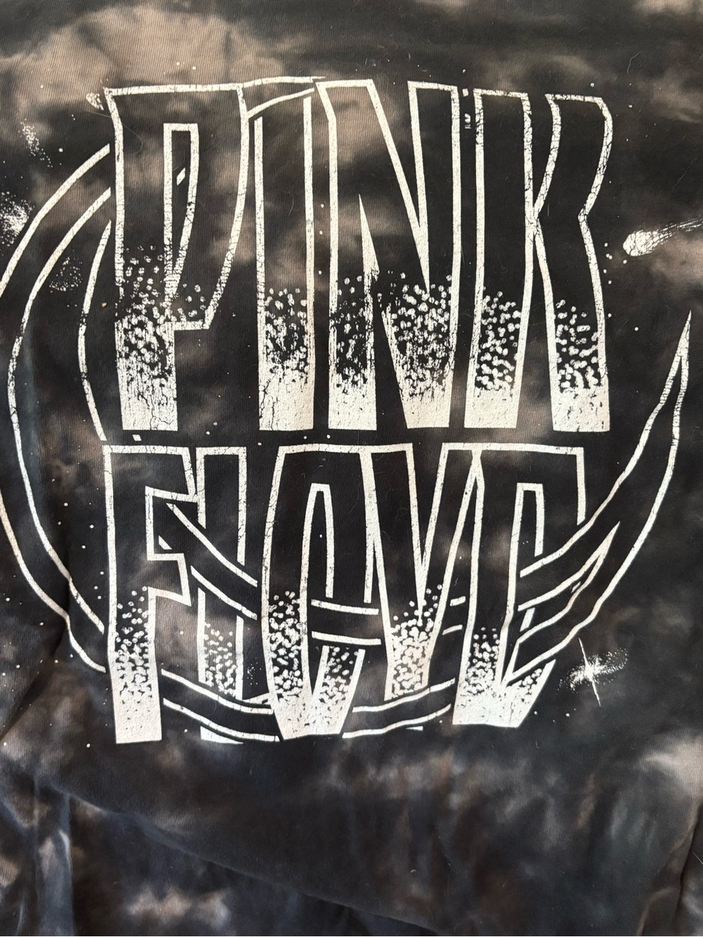 Pink Floyd Graphic Logo Tee  — Black & White tie dye